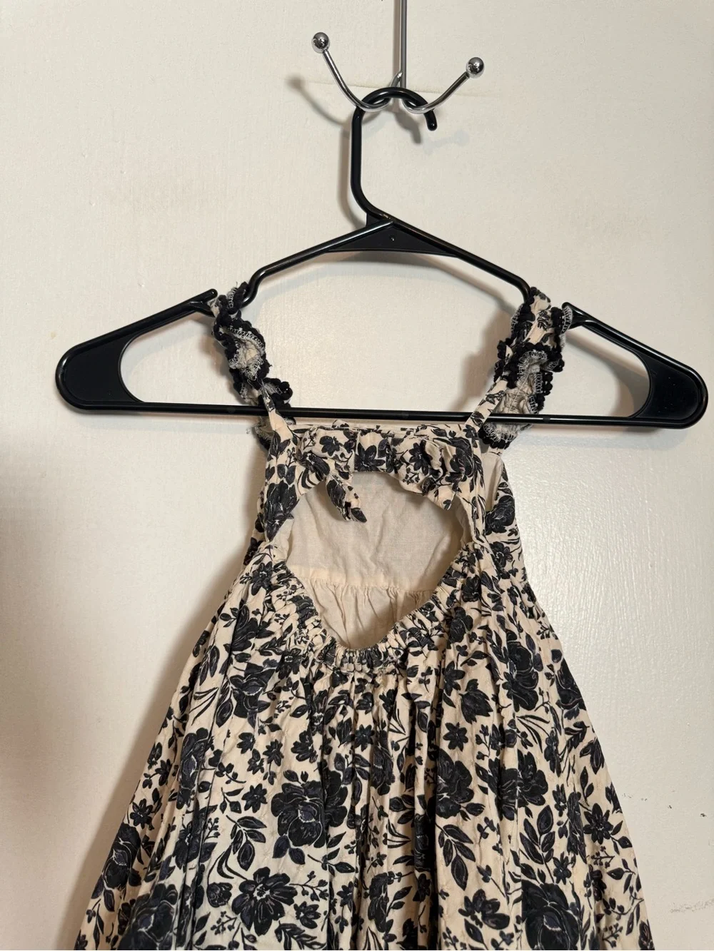 Joie baby black and cream floral print dress size 24M